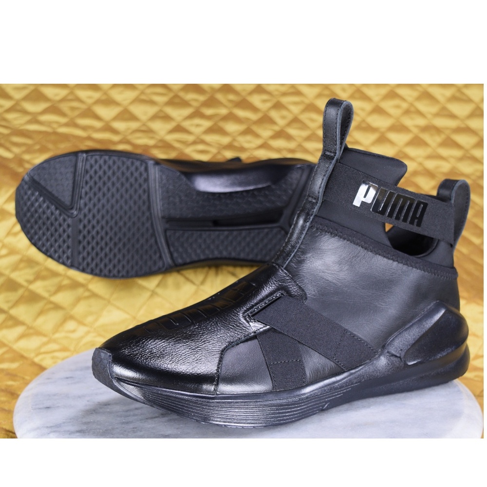 🔥🔥SOLD Womens PUMA FIERCE Strap Leather Trainers - Picture 2 of 8